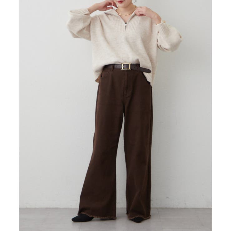 【M/Lサイズ展開】大人ストレッチデニムワイドパンツ | RMAF　NICE CLAUP / OLIVE des OLIVE | 詳細画像12 