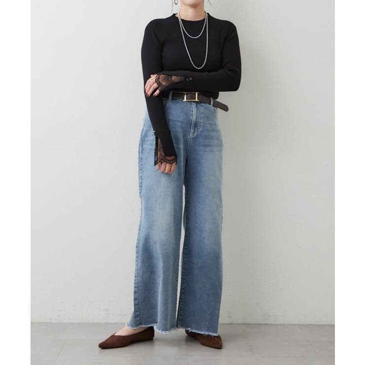【M/Lサイズ展開】大人ストレッチデニムワイドパンツ | RMAF　NICE CLAUP / OLIVE des OLIVE | 詳細画像18 