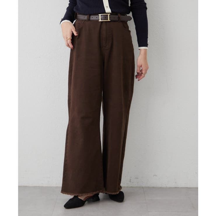 【M/Lサイズ展開】大人ストレッチデニムワイドパンツ | RMAF　NICE CLAUP / OLIVE des OLIVE | 詳細画像2 