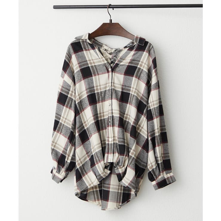 アイボリー | チェック多釦タケノコタックブラウス | RMAF　NICE CLAUP / OLIVE des OLIVE