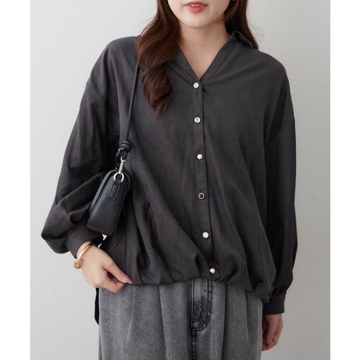 スミクロ | マイクロコール多釦タケノコタックブラウス | RMAF　NICE CLAUP / OLIVE des OLIVE