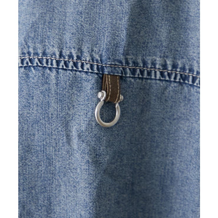 【接触冷感 ひんやりタッチ】テンセルデニム半袖シャツジャケット | RMAF　NICE CLAUP / OLIVE des OLIVE | 詳細画像20 