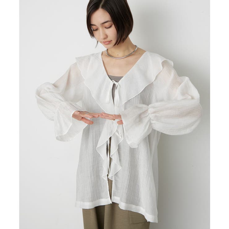 オフ | 【軽やかシアー】フリルブラウス | RMAF　NICE CLAUP / OLIVE des OLIVE