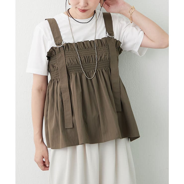 セットアイテム】シャーリングビスチェ×Tシャツ[品番：OLOW0019048