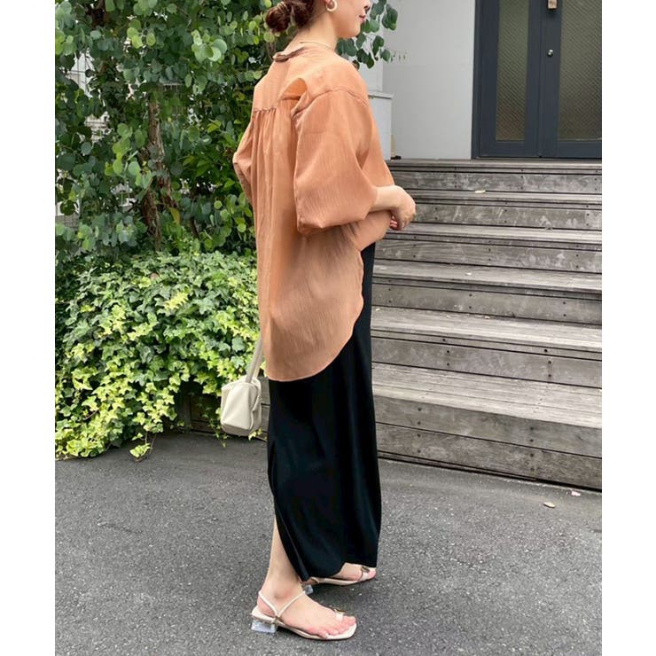 【5色展開】上品な透け感が魅力、シアーダブルボタンブラウス | RMAF　NICE CLAUP / OLIVE des OLIVE | 詳細画像21 
