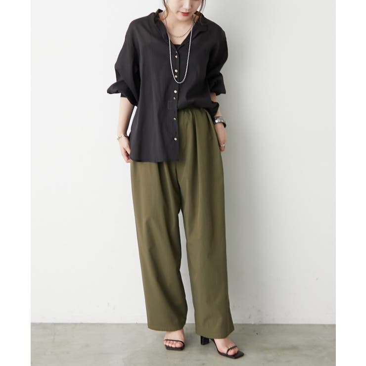【5色展開】上品な透け感が魅力、シアーダブルボタンブラウス | RMAF　NICE CLAUP / OLIVE des OLIVE | 詳細画像36 