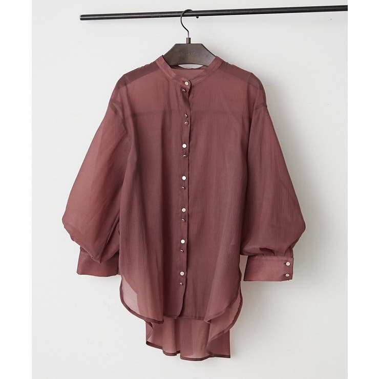 【5色展開】上品な透け感が魅力、シアーダブルボタンブラウス | RMAF　NICE CLAUP / OLIVE des OLIVE | 詳細画像43 