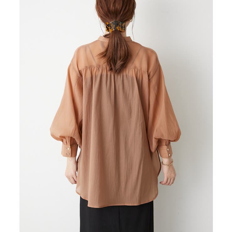 【5色展開】上品な透け感が魅力、シアーダブルボタンブラウス | RMAF　NICE CLAUP / OLIVE des OLIVE | 詳細画像47 