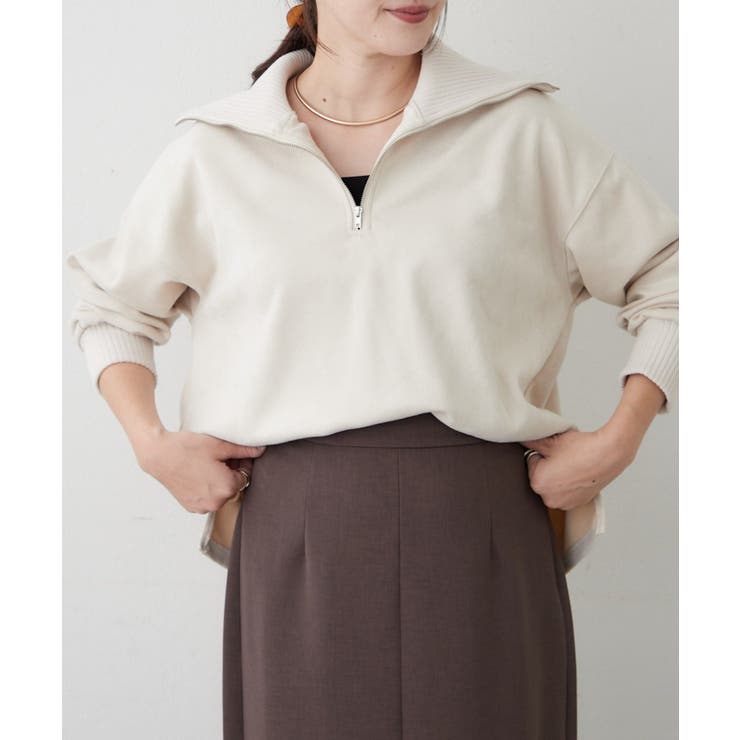 アイボリー | 【セットアップ対応】ハーフジッププルオーバー | RMAF　NICE CLAUP / OLIVE des OLIVE