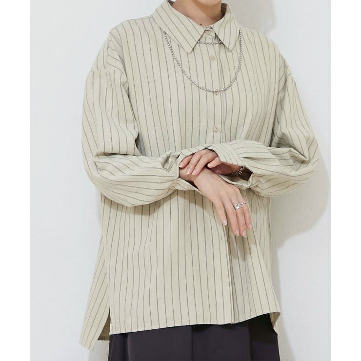 ピーチストライプシャツ | RMAF　NICE CLAUP / OLIVE des OLIVE | 詳細画像9 