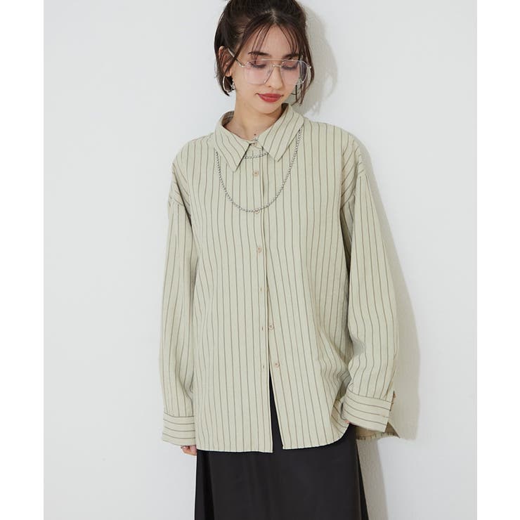 ピーチストライプシャツ | RMAF　NICE CLAUP / OLIVE des OLIVE | 詳細画像2 