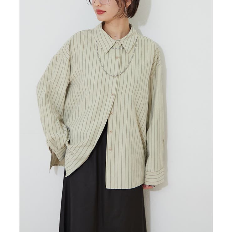 ピーチストライプシャツ | RMAF　NICE CLAUP / OLIVE des OLIVE | 詳細画像3 