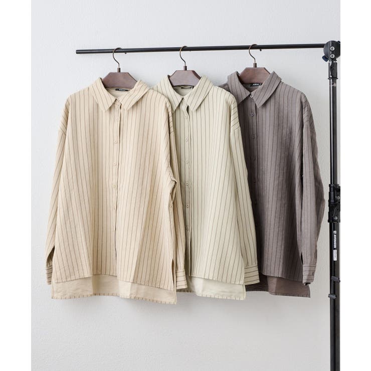 ピーチストライプシャツ | RMAF　NICE CLAUP / OLIVE des OLIVE | 詳細画像14 