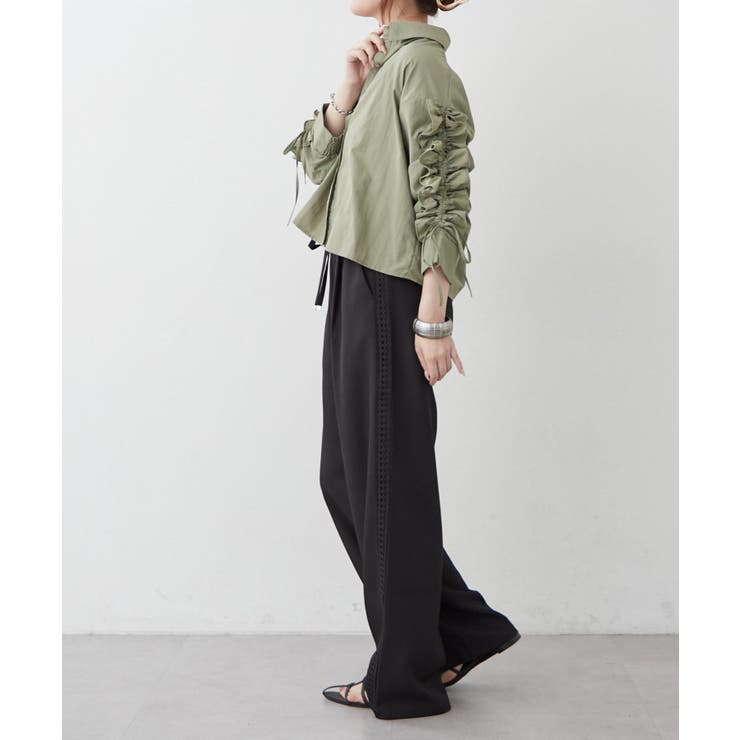 【接触冷感 / UVカット / はっ水】袖フリルギャザーシャツ | RMAF　NICE CLAUP / OLIVE des OLIVE | 詳細画像16 