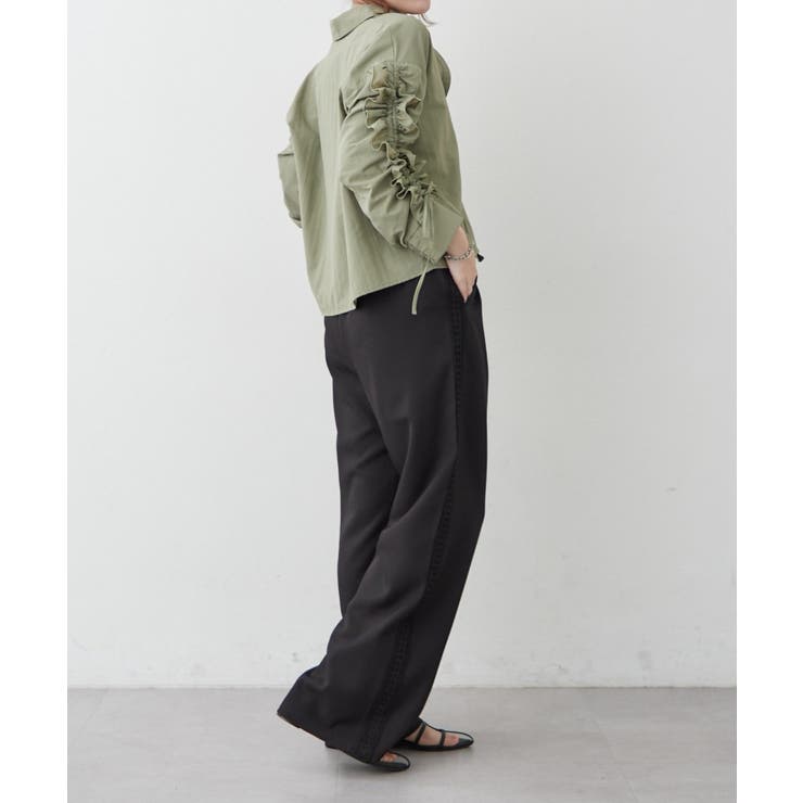 【接触冷感 / UVカット / はっ水】袖フリルギャザーシャツ | RMAF　NICE CLAUP / OLIVE des OLIVE | 詳細画像18 