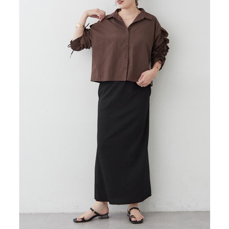 【接触冷感 / UVカット / はっ水】袖フリルギャザーシャツ | RMAF　NICE CLAUP / OLIVE des OLIVE | 詳細画像24 