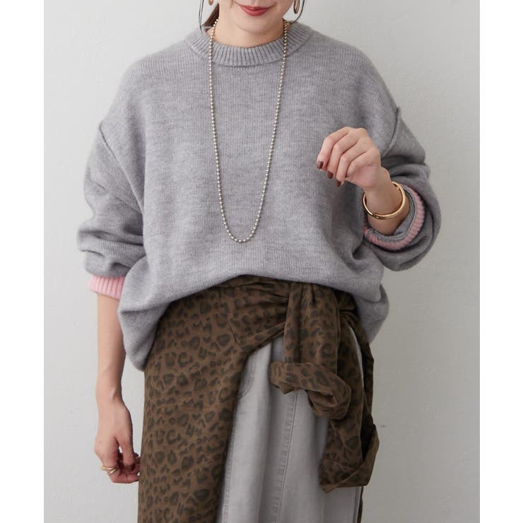 【5色展開】配色使いニットプルオーバー | RMAF　NICE CLAUP / OLIVE des OLIVE | 詳細画像9 