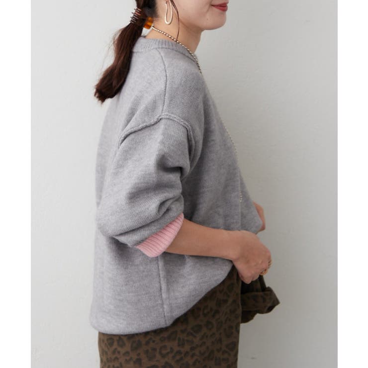 【5色展開】配色使いニットプルオーバー | RMAF　NICE CLAUP / OLIVE des OLIVE | 詳細画像10 