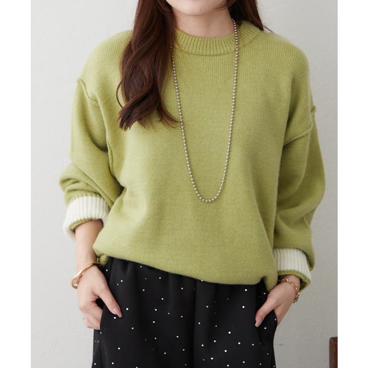 【5色展開】配色使いニットプルオーバー | RMAF　NICE CLAUP / OLIVE des OLIVE | 詳細画像28 