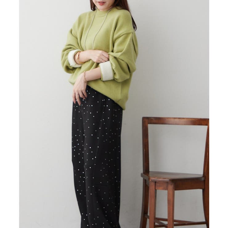 【5色展開】配色使いニットプルオーバー | RMAF　NICE CLAUP / OLIVE des OLIVE | 詳細画像31 