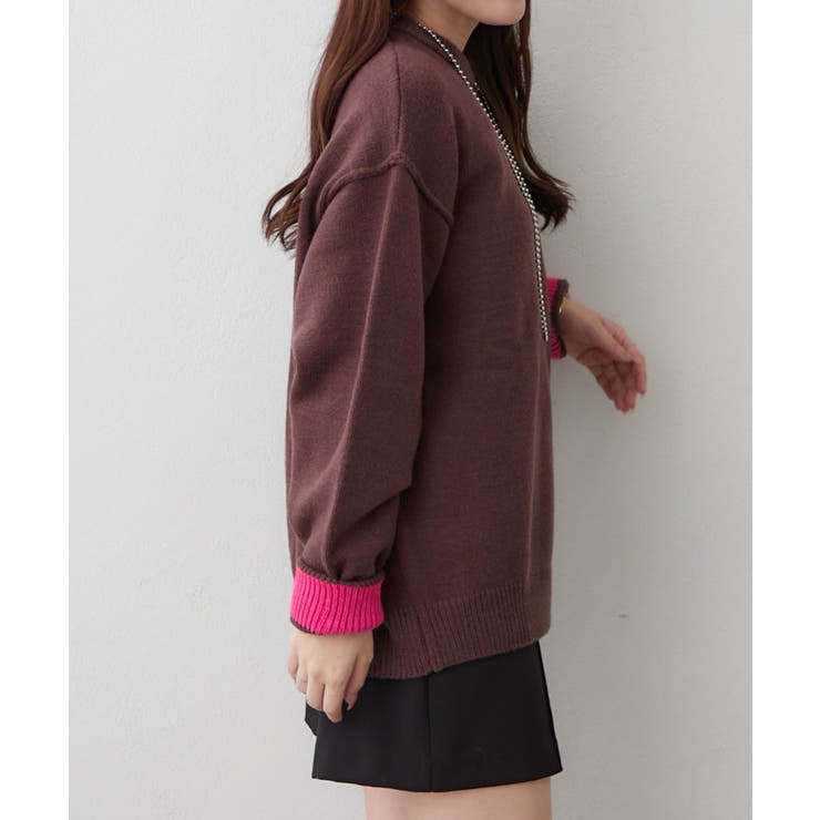 【5色展開】配色使いニットプルオーバー | RMAF　NICE CLAUP / OLIVE des OLIVE | 詳細画像6 