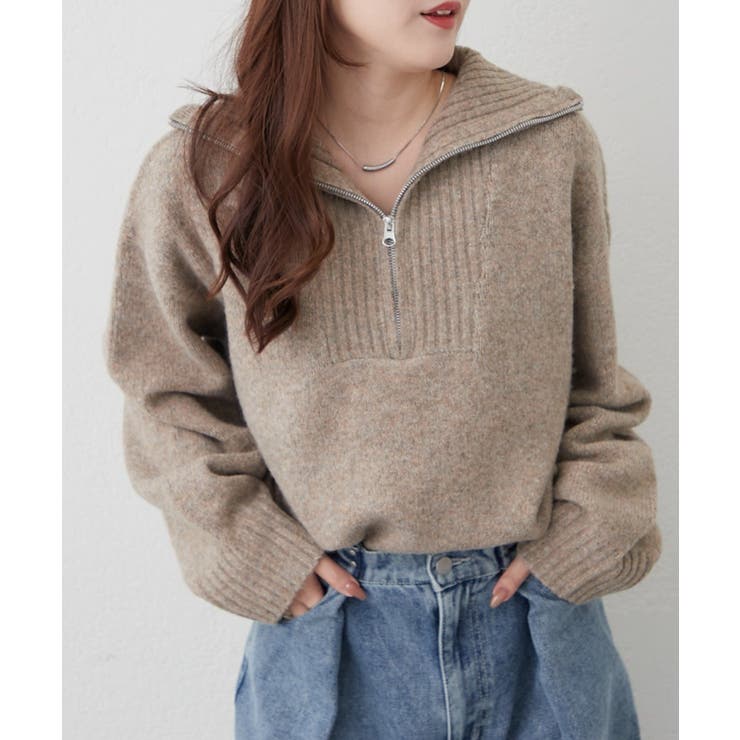 ヤクタッチハーフジップニット | RMAF　NICE CLAUP / OLIVE des OLIVE | 詳細画像16 