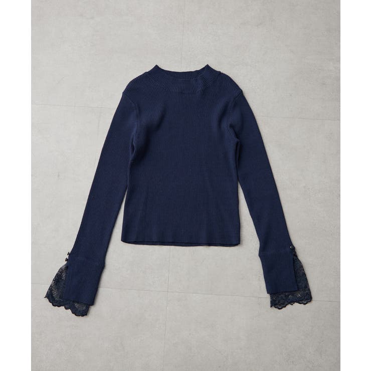 【6色展開】上品見えが叶う、袖口レースリブニット | RMAF　NICE CLAUP / OLIVE des OLIVE | 詳細画像7 