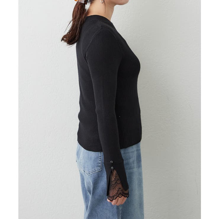 【6色展開】上品見えが叶う、袖口レースリブニット | RMAF　NICE CLAUP / OLIVE des OLIVE | 詳細画像40 