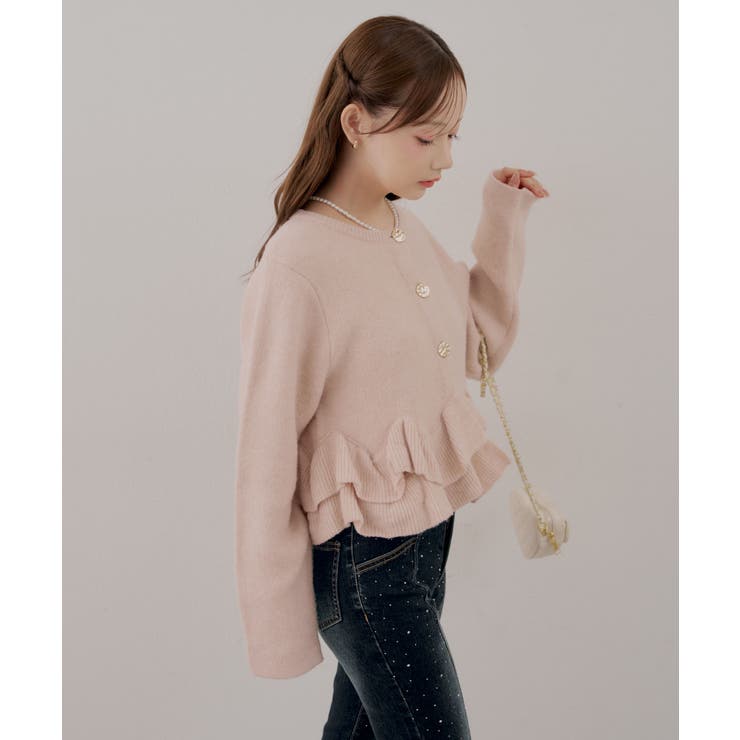 【5色展開】ヘムフリルカーディガン | RMAF　NICE CLAUP / OLIVE des OLIVE | 詳細画像45 
