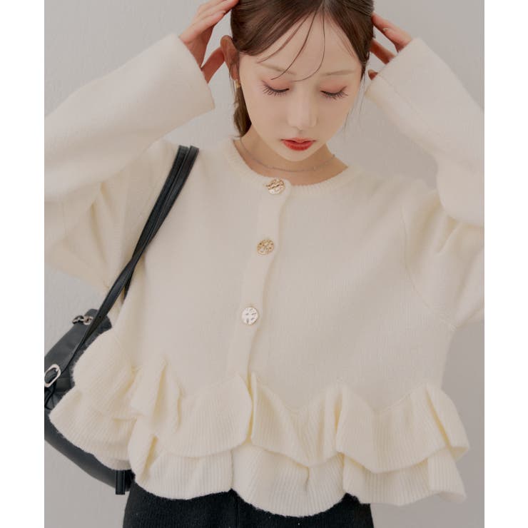 【5色展開】ヘムフリルカーディガン | RMAF　NICE CLAUP / OLIVE des OLIVE | 詳細画像56 