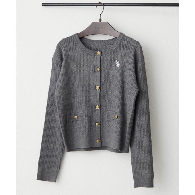 チャコール | 【U.S. POLO ASSN. ×RMAF】ケーブルニットカーディガン | RMAF　NICE CLAUP / OLIVE des OLIVE