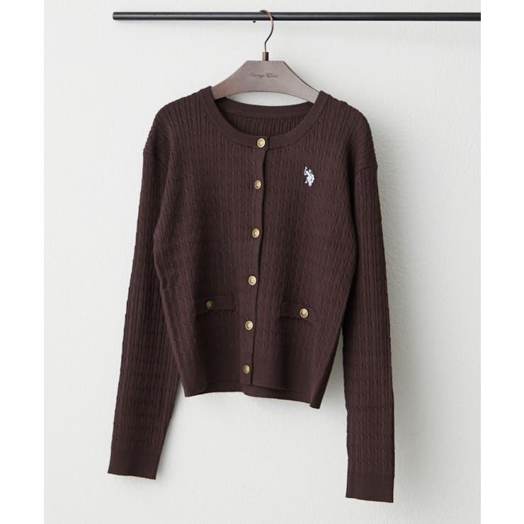ブラウン | 【U.S. POLO ASSN. ×RMAF】ケーブルニットカーディガン | RMAF　NICE CLAUP / OLIVE des OLIVE