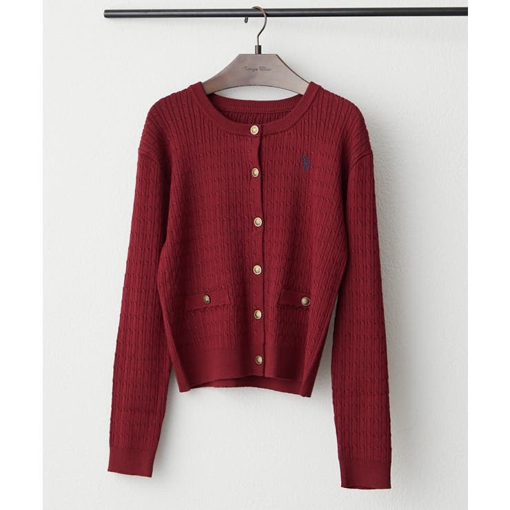 ボルドー | 【U.S. POLO ASSN. ×RMAF】ケーブルニットカーディガン | RMAF　NICE CLAUP / OLIVE des OLIVE