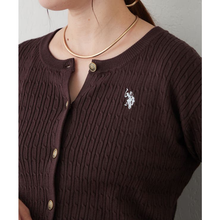 【U.S. POLO ASSN. ×RMAF】ケーブルニットカーディガン | RMAF　NICE CLAUP / OLIVE des OLIVE | 詳細画像16 
