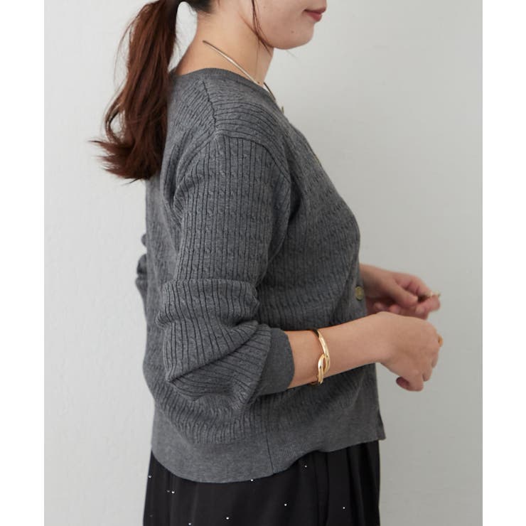 【U.S. POLO ASSN. ×RMAF】ケーブルニットカーディガン | RMAF　NICE CLAUP / OLIVE des OLIVE | 詳細画像3 