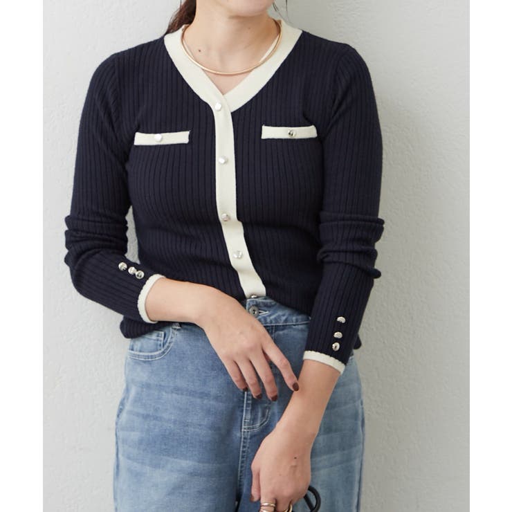 Web限定】カーディガン風ニット[品番：NCLW0019731]｜NICE CLAUP