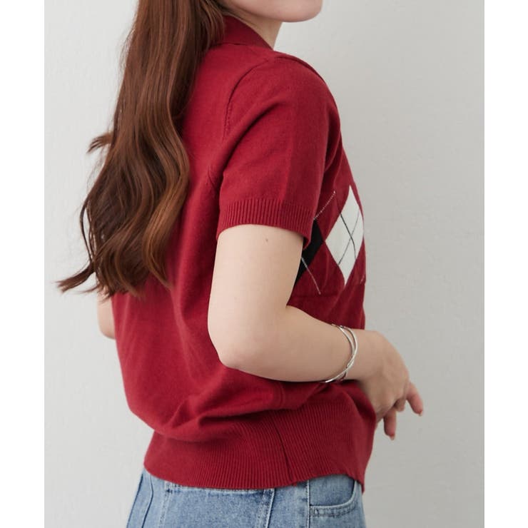 秋を先取り！アーガイルポロニット | RMAF　NICE CLAUP / OLIVE des OLIVE | 詳細画像5 
