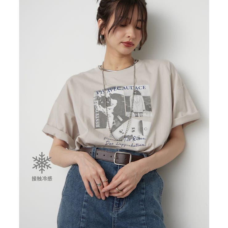 グレージュ | 【接触冷感】アソート転写Tシャツ | RMAF　NICE CLAUP / OLIVE des OLIVE