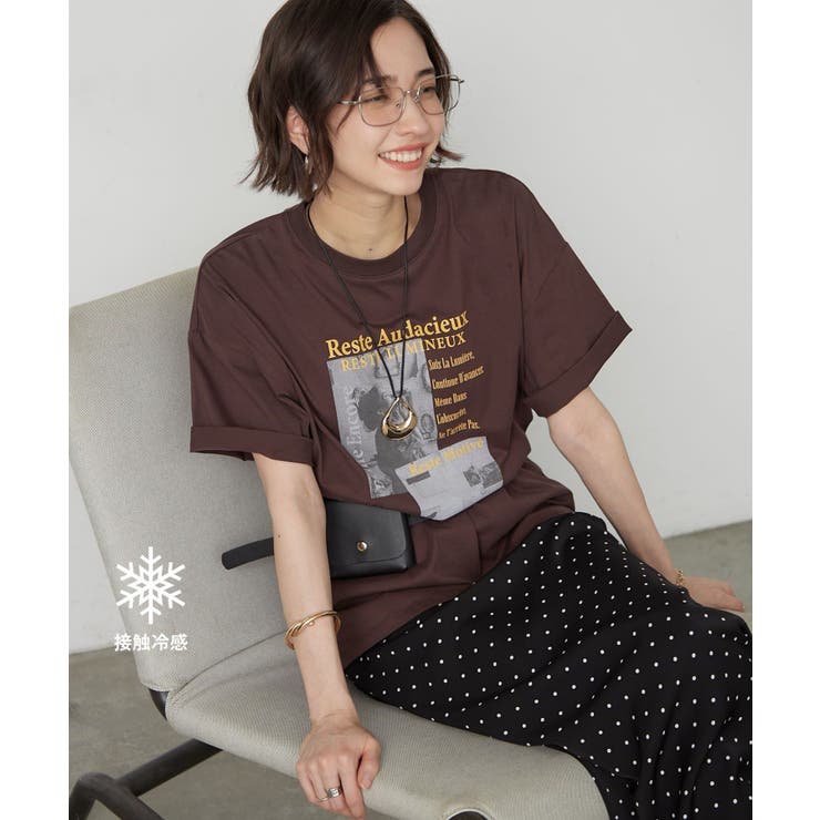 ブラウン | 【接触冷感】アソート転写Tシャツ | RMAF　NICE CLAUP / OLIVE des OLIVE