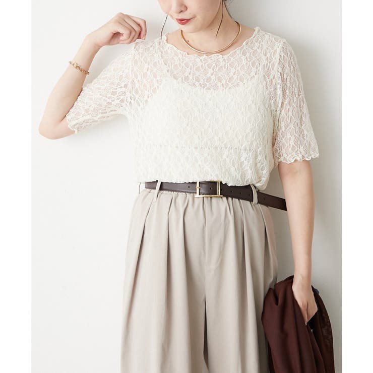 クルーネックレースプルオーバー | RMAF　NICE CLAUP / OLIVE des OLIVE | 詳細画像5 