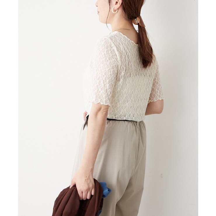 クルーネックレースプルオーバー | RMAF　NICE CLAUP / OLIVE des OLIVE | 詳細画像9 