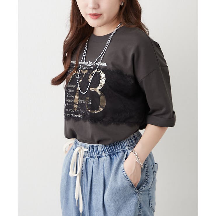 フロントレースロゴTシャツ | RMAF　NICE CLAUP / OLIVE des OLIVE | 詳細画像2 