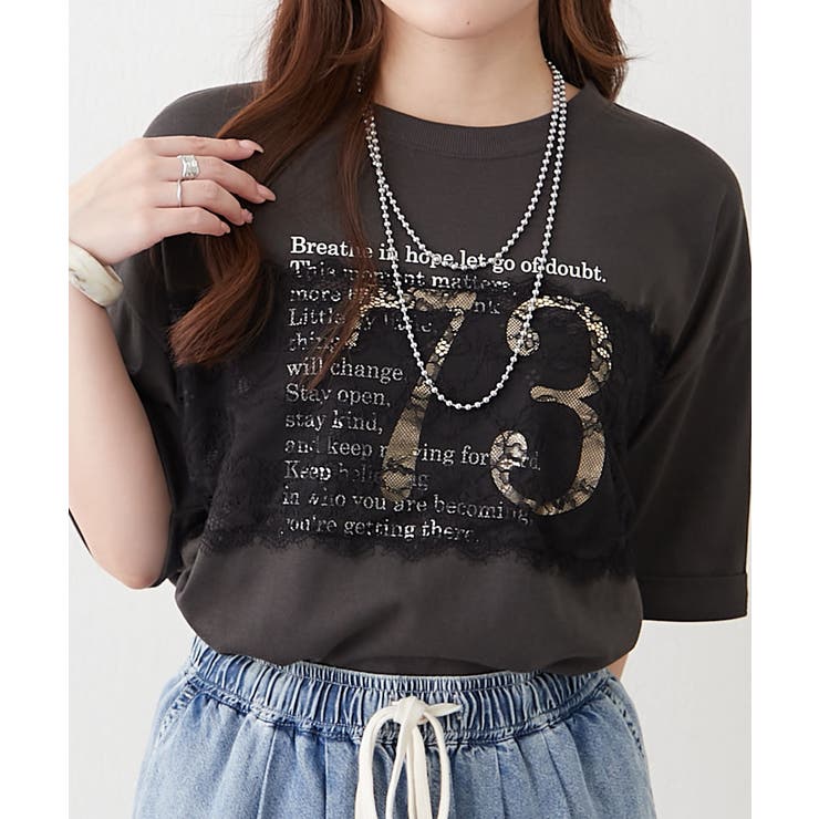 フロントレースロゴTシャツ | RMAF　NICE CLAUP / OLIVE des OLIVE | 詳細画像3 