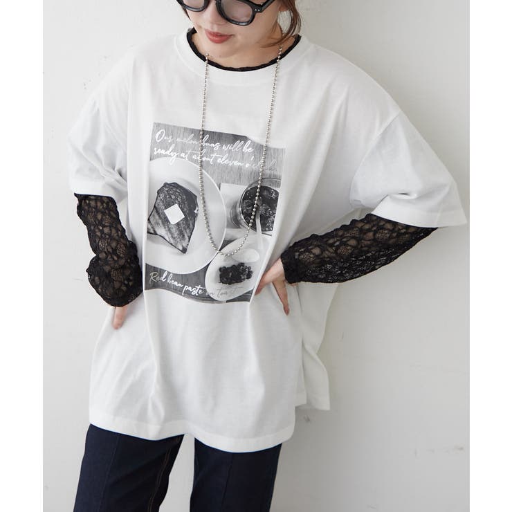 袖レース転写大人Tシャツ | RMAF　NICE CLAUP / OLIVE des OLIVE | 詳細画像1 