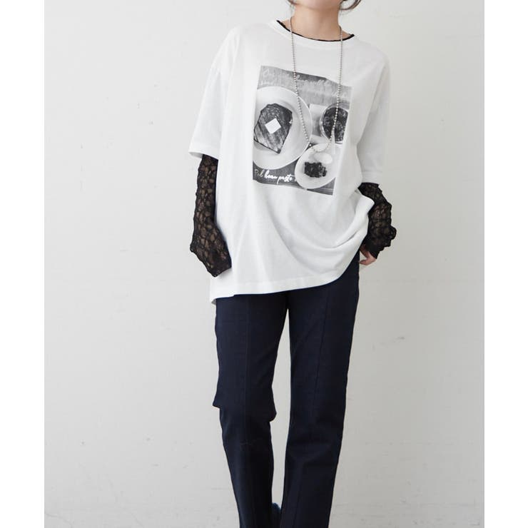 袖レース転写大人Tシャツ | RMAF　NICE CLAUP / OLIVE des OLIVE | 詳細画像4 