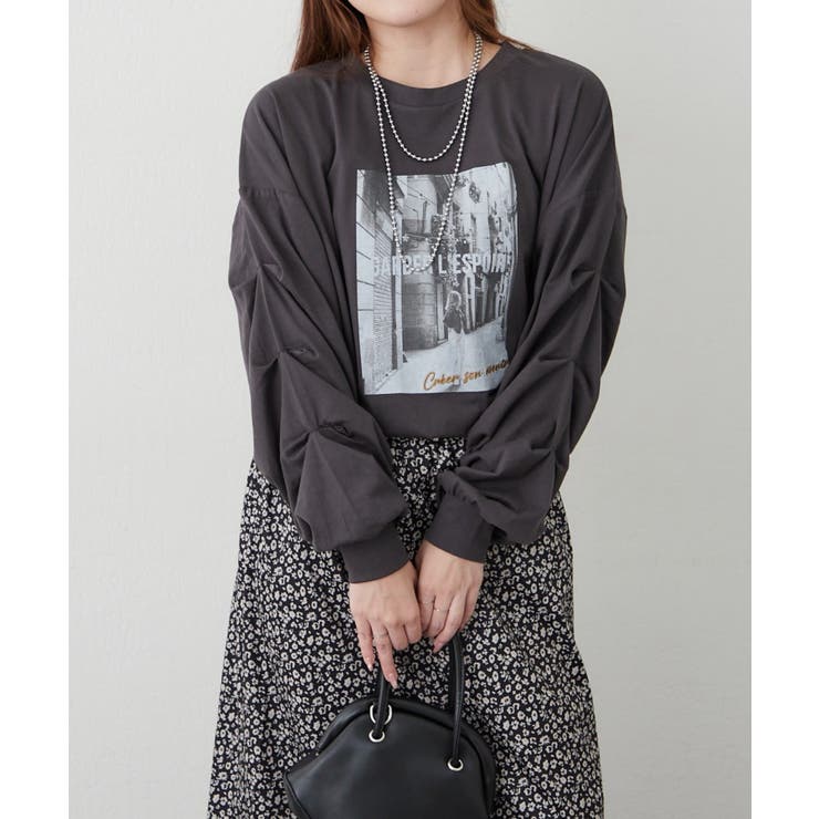 タック袖ロンT | RMAF　NICE CLAUP / OLIVE des OLIVE | 詳細画像5 