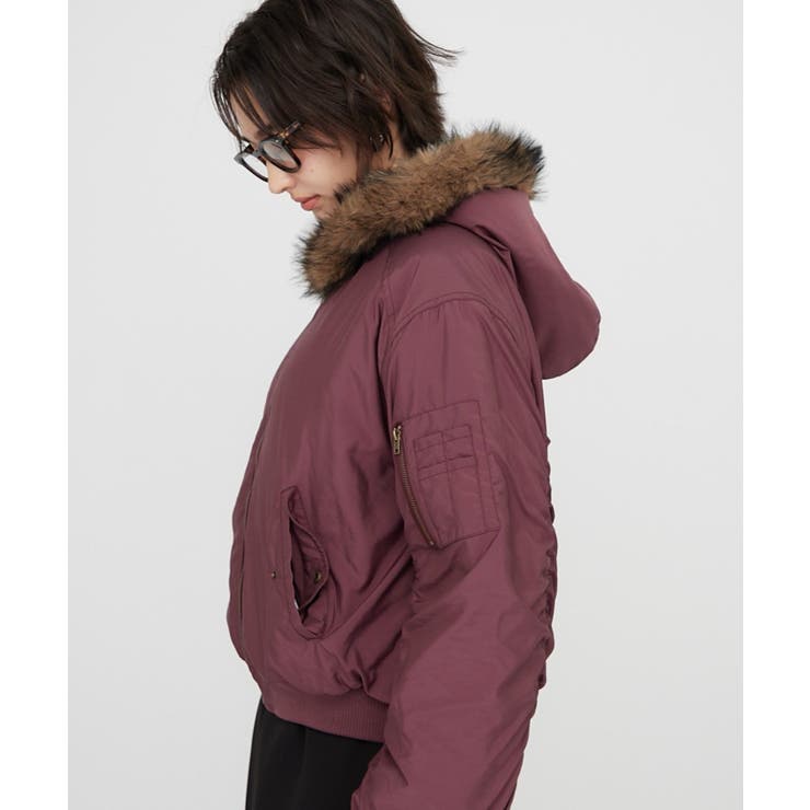 フェイクファー付MA-1ブルゾン | RMAF　NICE CLAUP / OLIVE des OLIVE | 詳細画像10 