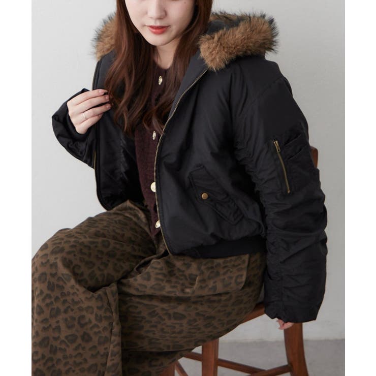 フェイクファー付MA-1ブルゾン | RMAF　NICE CLAUP / OLIVE des OLIVE | 詳細画像14 