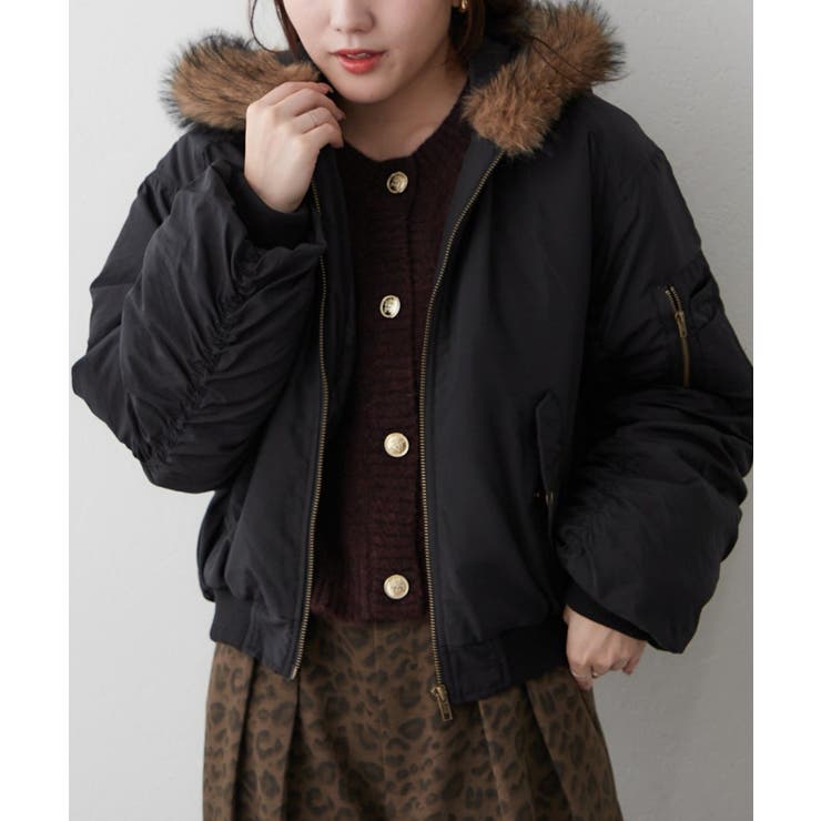 フェイクファー付MA-1ブルゾン | RMAF　NICE CLAUP / OLIVE des OLIVE | 詳細画像15 