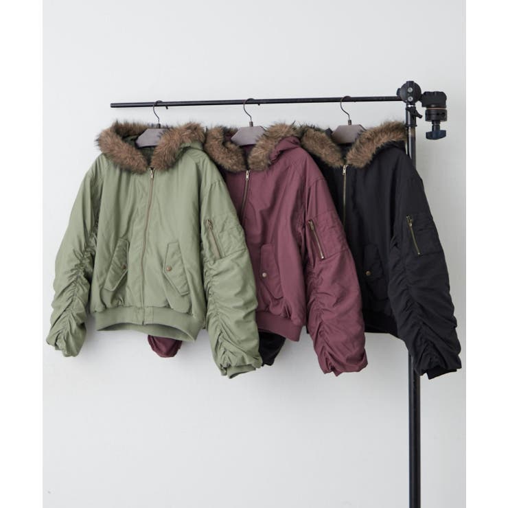 フェイクファー付MA-1ブルゾン | RMAF　NICE CLAUP / OLIVE des OLIVE | 詳細画像19 